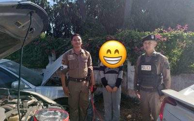 สายตรวจรถยนต์,จราจรเวรฯ ได้ให้การช่วยเหลือประชาชนรถยนต์แบตเตอรี่หมด
