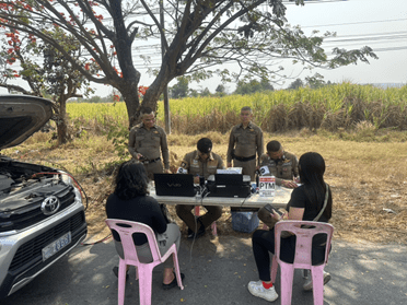 ผกก.สภ.หนองวัวซอ พร้อม สวป.ฯ ตรวจเยี่ยมจุดตรวจกวดขันวินัยจราจร สภ.หนองวัวซอ