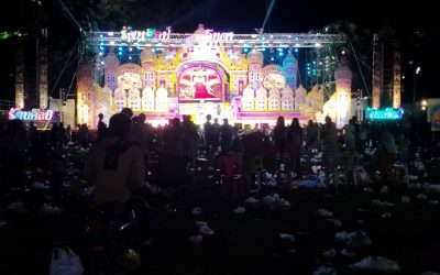 ดูแลความสงบเรียบร้อย หมอลำคณะรัตนศิลป์ฯ ณ บริเวณวัดโนนสว่าง