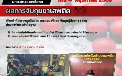เจ้าหน้าที่ชุดสืบสวนจับกุมผู้ต้องหาคดียาเสพติด 1 ราย