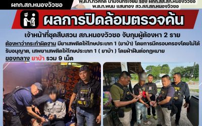 เจ้าหน้าที่ชุดสืบสวนจับกุมผู้ต้องหา 2 ราย คดียาเสพติด