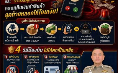 สำนักงานตำรวจแห่งชาติเตือนภัย แก๊งคอลเซ็นเตอร์แอบอ้างห้างขายของใช้ในบ้าน-วัสดุก่อสร้าง ลวงคืนเงินค่าสินค้า หลอกให้เหยื่อโอนเงิน