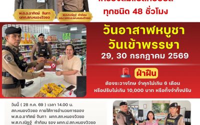 เตือนงดจำหน่ายเครื่องแอลกอฮอล์ ทุกชนิด 48 ชั่วโมง